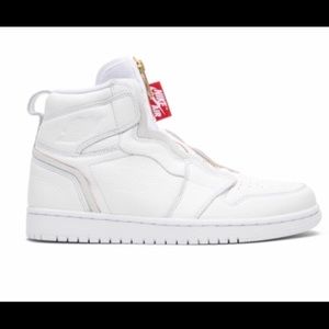 Air Jordan 1 white zip high top size 8